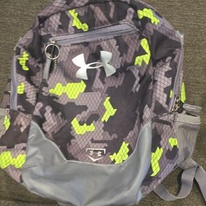 Under Armour Gray and Neon Yellow Camo Backpack
